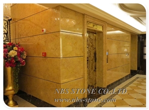 Yellow Marble Golden Flooring Stairs