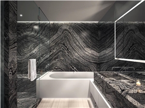 Black Wood Vein Marble for Wall Application
