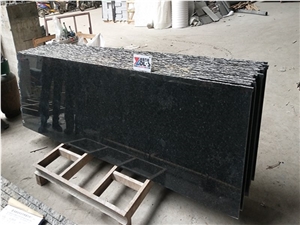 Angola Black Granite Polished Slabs Floor Covering