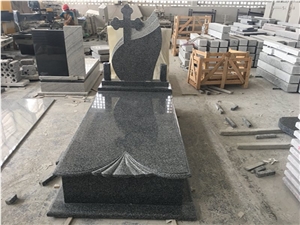 China Impla Black Granite Cemetery Tombstones