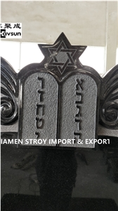 Black Granite Jewish Style Custom Family Monuments