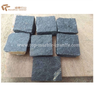Natural Split Black Basalt Granite Cube