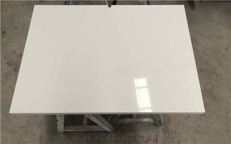 Artificial Pure White Quartz Table Tops for Hotel