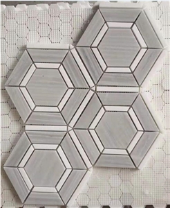 Backsplash Of Wall Grey Marble Hexagon Mosaic