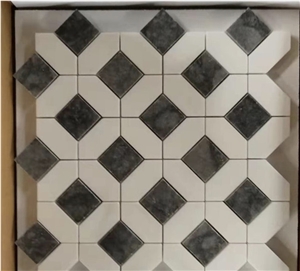 Blacktone Octagonal Mosaic for Bathroom Flooring