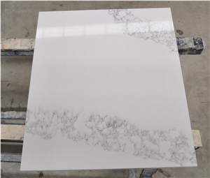 Calacatta Net White Quartz Stone Desk Table Tops