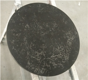 Carrara Black Quartz Honed Round Table Tops Design