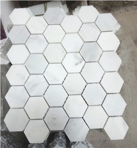 Carrara White Hexagon Mosaic for Kitchen Wall