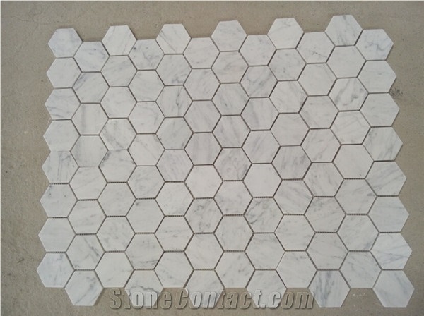 Carrara White Hexagon Mosaic for Kitchen Wall