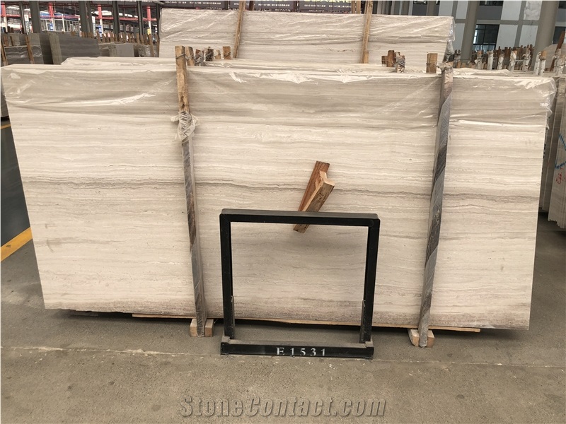 Cheap Serpeggiante White Wooden Marble Honed Slabs