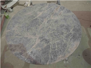 China Customized Hermes Grey Marble Table Tops