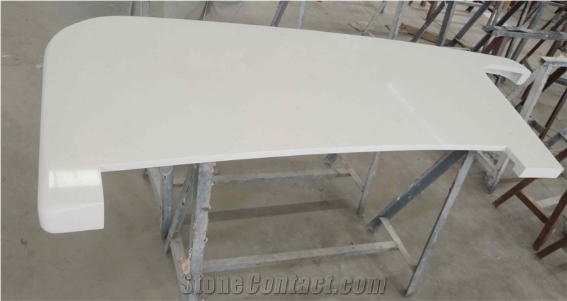 China Customized White Quartz Furniture Tops