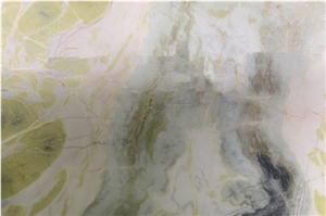 China Ink Painting Spring Dream Green Marble Slabs