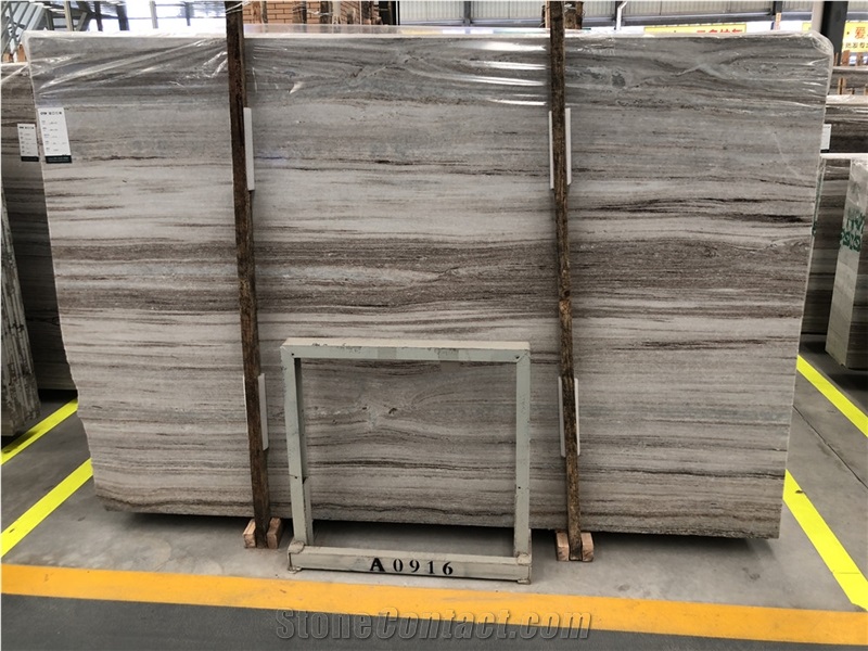 China Polished Crystal Wood Grain Marble Slabs