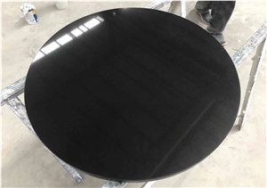 China Pure Black Quartz Table Tops for Commercial