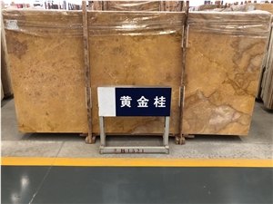 Chinese Golden Marble Slabs Custom Floor Tiles