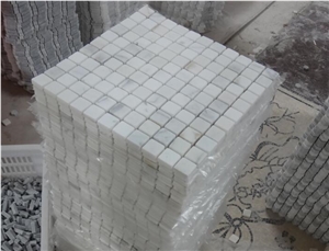 Chip White Marble Square Mosaic Wall Floor Tiles