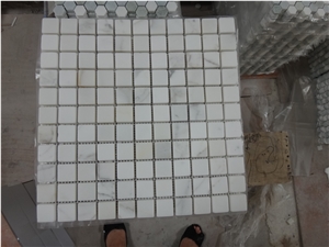 Chip White Marble Square Mosaic Wall Floor Tiles