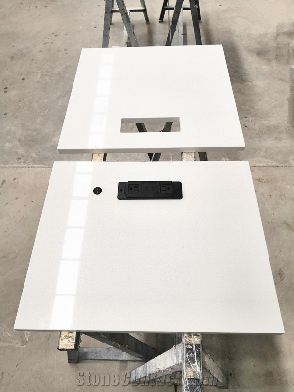 Customed White Quartz for Minibar Stone Furniture
