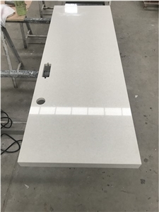 Hausys Cirrus White Headboard Desk Stone Top