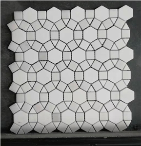 Hexagonal Diamond Marble Mosaic Decoration Tiles
