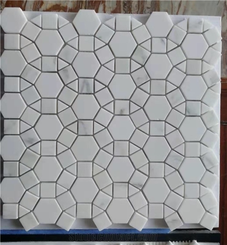 Hexagonal Diamond Marble Mosaic Decoration Tiles