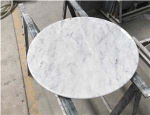 Hospitality Bianco Carrara Marble Round Table Tops