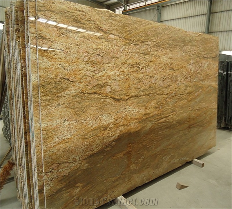 Imperial Gold Granite Slabs for Kitchen Flooring