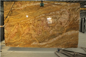 Imperial Gold Granite Slabs for Kitchen Flooring