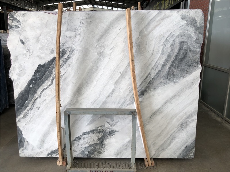 Ink White Painting Calacatta Marble for Background