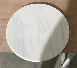 Ivory Akdag White Onyx Round Table Furniture Tops