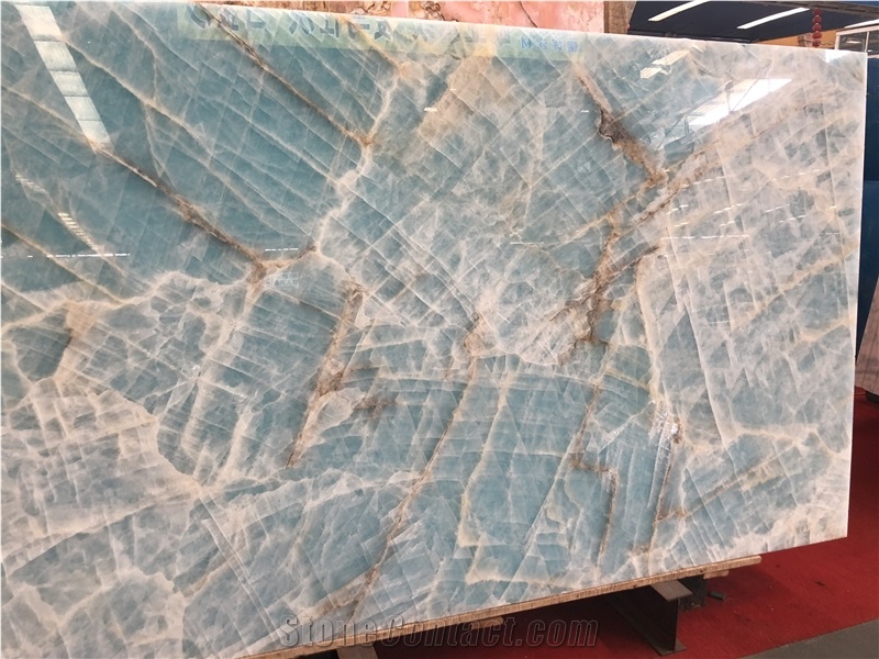 Luxury Blue Ice Jade Onyx Slabs for Hotel Project