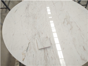 New Volakas White Marble Round Table Tops Design