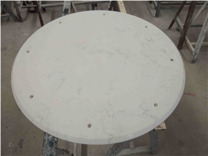Polished Calacatta White Table Top for Hospitality