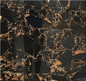 Polished Italy Nero Portoro Gold Marble Wall Floor