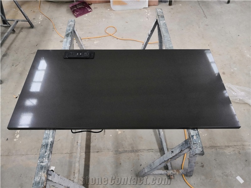 Pure Black Quartz Tv Dresser Table Furniture Tops