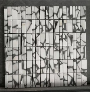 Rectangle Blend Linear Mosaic Shower Walls Panel