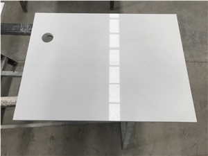 Seashell White Quartz Desk Tops For Cabinet Design