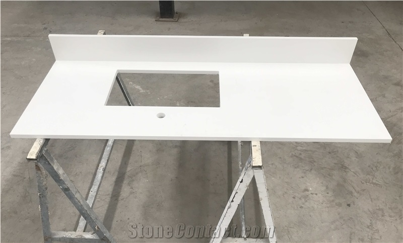 Vietnam Customized Pure White Vanity Top for Hotel