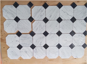 Wall Decoration Octagon White and Black Mosaic