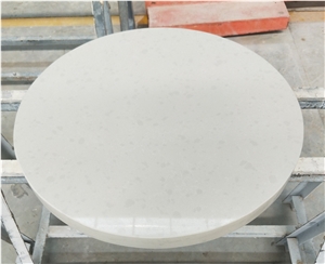 White Quartz Stone Round Cafe Table Furniture Tops
