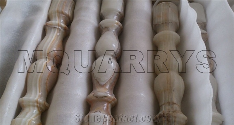 Carved Onyx Vases, Iran White Onyx