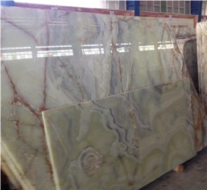 Light Green Onyx Slab & Tile, Iran Green Onyx