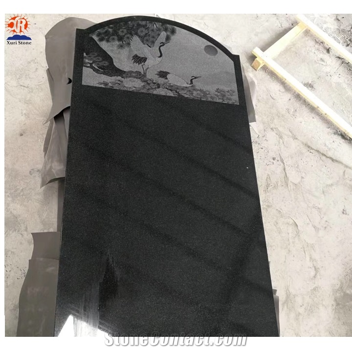 China Factory Absolute Black Granite Headstone