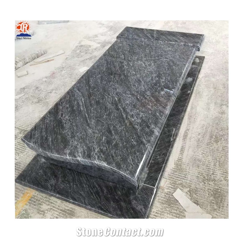 European Tombstone Jilin White Granite Headstone