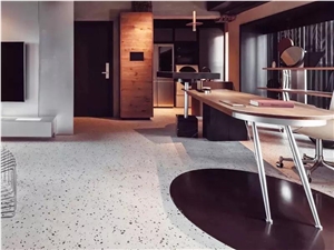 White Terrazzo for Floor ,Wall,Tile and Slabs