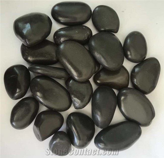 A Grade Polish Black River Garden Pebbles