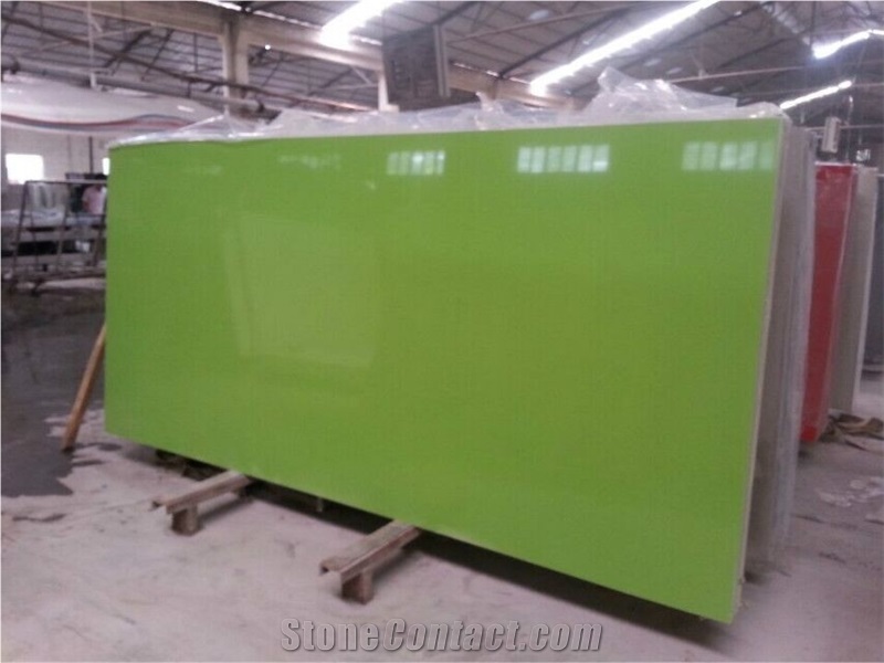 Engineered Stone Apple Green Quartz Big Slab