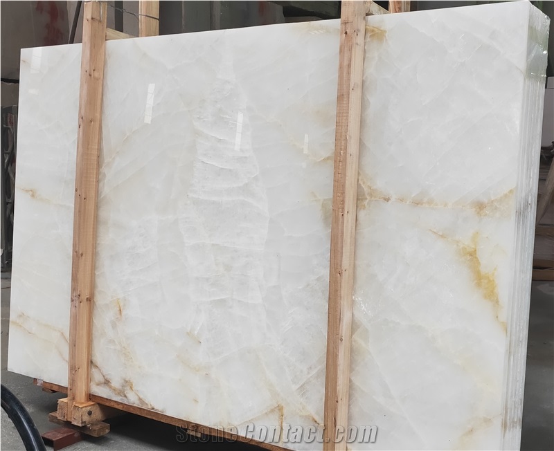 Luxury Crystal White Jade Onyx Polished Big Slab