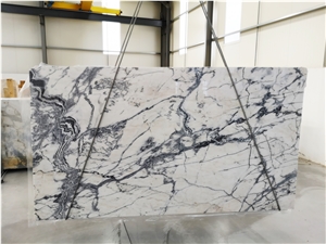 Stormy White Marble Slabs
